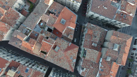 Overhead-drone-view-of-Montpellier-roofs-old-mediterranean-city.-Aerial-vertical